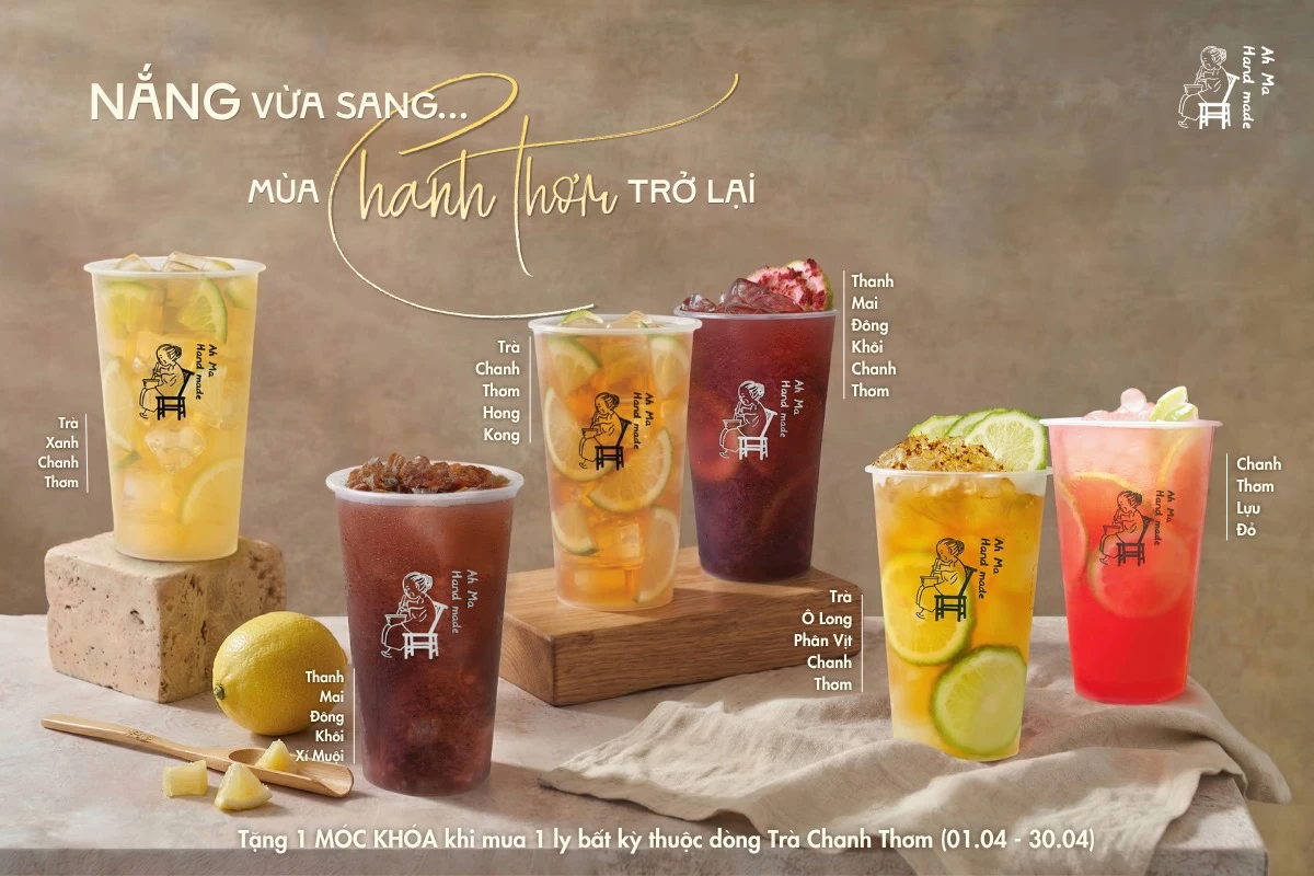 [ƯU ĐÃI THÁNG 4] THƯỞNG TRÀ CHANH THƠM AH MA – TẶNG NGAY MÓC KHÓA XINH